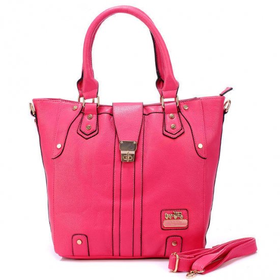 Coach Turnlock Medium Fuchsia Satchels BBQ | Women